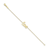 "Love" Script Font Bracelet (14K) Main - Popular Jewelry - New York