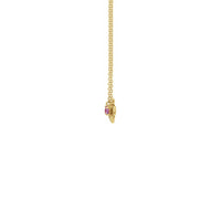Pink Sapphire Bee Gemstone Charm Necklace yellow (14K) side - Popular Jewelry - New York