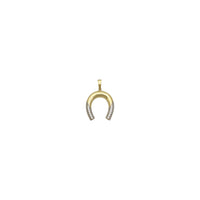 Semi-Iced Horseshoe Pendant (14K) front - Popular Jewelry - New York