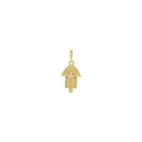 Textured Hamsa Pendant yellow (14K) front - Popular Jewelry - New York