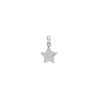 Framed Glittery Star Pendant (Silver) front - Popular Jewelry - New York