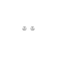 Hexagon Stud Earrings (Silver) front - Popular Jewelry - New York