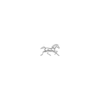 Standardbred Horse Pendant (Silver) front - Popular Jewelry - New York