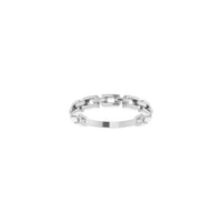 Elongated Cable Link Ring (Platinum) front - Popular Jewelry - New York