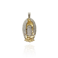 CZ Robe & Halo Virgin Mary Pendant (14K)