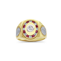 Virgin Mary Halo Bezel Setting Men's Ring (14K) Popular Jewelry New York
