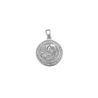 Virgo Zodiac Sign Medallion Pendant (White Silver) Popular Jewelry New York