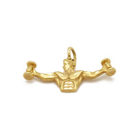 Dumbbell Weightlifting Pendant (14K) 14 Karat Yellow Gold, Gym, Fitness, Popular Jewelry New York