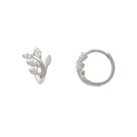 White Gold Leaf Branch Huggie Earring (14K) Popular Jewelry New York