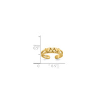 X and Hearts Toe Ring (14K)