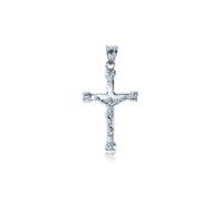 White Gold Polished Crucifix Cross Pendant (14K)