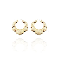 X Heart Hoop Earrings (10K) New York Popular Jewelry