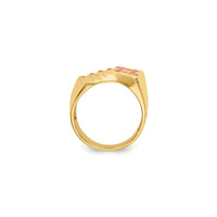 Enameled Royal Flush Hearts Men's Ring (14K)