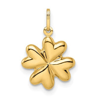 Glossy 4-Leaf Clover Pendant (14K)