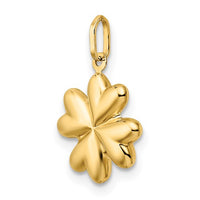Glossy 4-Leaf Clover Pendant (14K)
