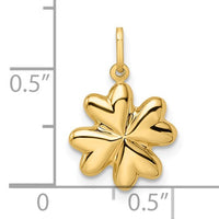 Glossy 4-Leaf Clover Pendant (14K)
