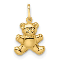 Puffed Teddy Bear Pendant (14K)