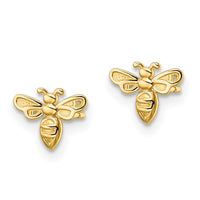 Glossy Bumble Bee Stud Earrings (14K)