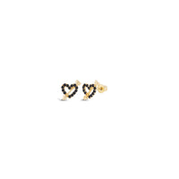 Cupid Heart Stud Earrings (14K Gold)