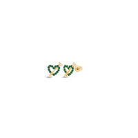 Cupid Heart Stud Earrings (14K Gold)