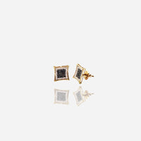 Diamond Monochrome Concave Square Stud Earrings