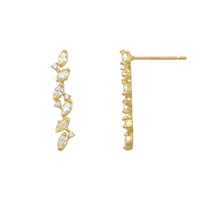 Zirconia Marquise & Round Graduated Stud Earrings (14K)