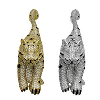Iced-Out Hunter Tiger Pendant (Silver) Popular Jewelry New York