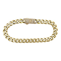 Iced Clasp Monaco Crowned Bracelet (14K).