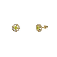 Zirconia Round Halo Stud Earrings