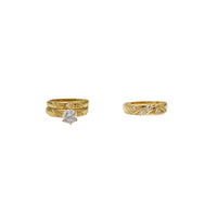 Zigzag Three-Pieces CZ Engagement Ring (14K)