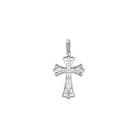 Zirconia Filigree Outlined Cross Pendant (14K)
