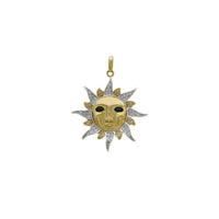 Zirconia Green-Eyes Sun Pendant (14K) Popular Jewelry New York