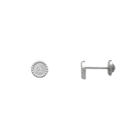 Zirconia Round Milgrained Stud Earrings (14K) Popular Jewelry New York