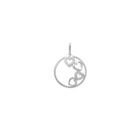 Zirconia Silhouette Hearts Hoop Pendant (14K)