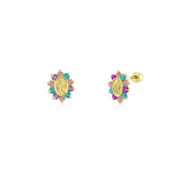 Virgin Mary Stud Earrings (14K)