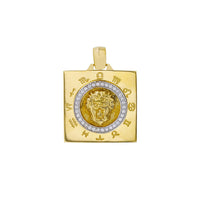 Zodiac Signs Square Lion Head Square Pendant (14K) Popular Jewelry New York