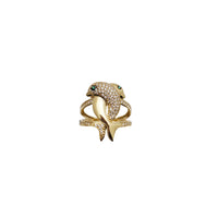Double Dolphin CZ Ring (14K)