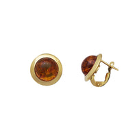 Amber Omega Back Earrings (14K)