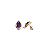 Blooming Pear Amethyst Stud Earrings (18K)