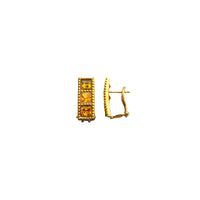 Citrine Rectangle Omega Back Earrings (18K)