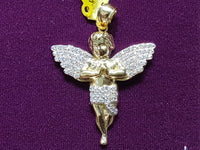 Iced-Out Praying Baby Angel Pendant 10K - Lucky Diamond 恆福珠寶金行 New York City 169 Canal Street 10013 Jewelry store Playboi Charlie Chinatown @luckydiamondny 2124311180