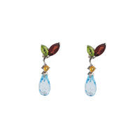 Blue Topaz, Garnet, Peridot and Yellow Topaz (18K)
