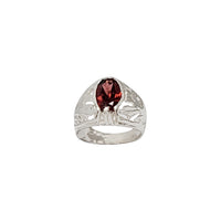 Oval Birthstone Baby Signet Ring (Silver)