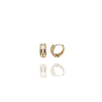 Baguette CZ Huggie Earrings (14K)