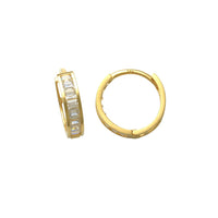 Baguette CZ Huggie Earrings (14K)