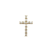 Single-Row CZ Baguette Cross Pendant (14K)