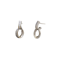 Diamond Channel-Set Links Hanging Stud Earrings (14K)