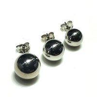 Ball Stud Earring Silver (High-Polished Finish)