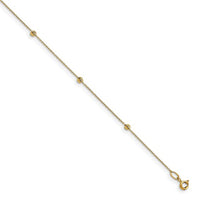 Diamond-Cut Ball Anklet Bracelet (14K).