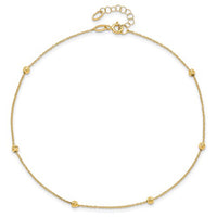 Diamond-Cut Ball Anklet Bracelet (14K).